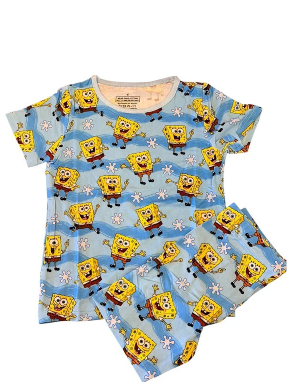 4T SpongeBob Bamboo Short Sleeve Shorts Set NWOT